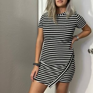 Asymmetrical stripped dress